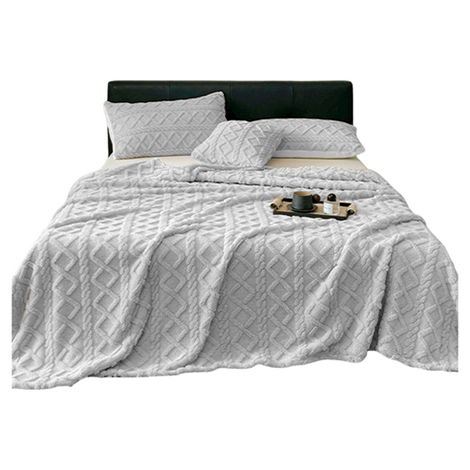 英式立體花羊羔毯